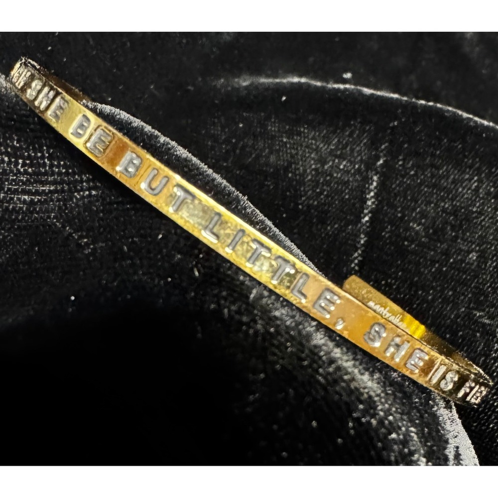 MANTRABAND Gold Though She Be But Little She Is Fierce Cuff Bracelet